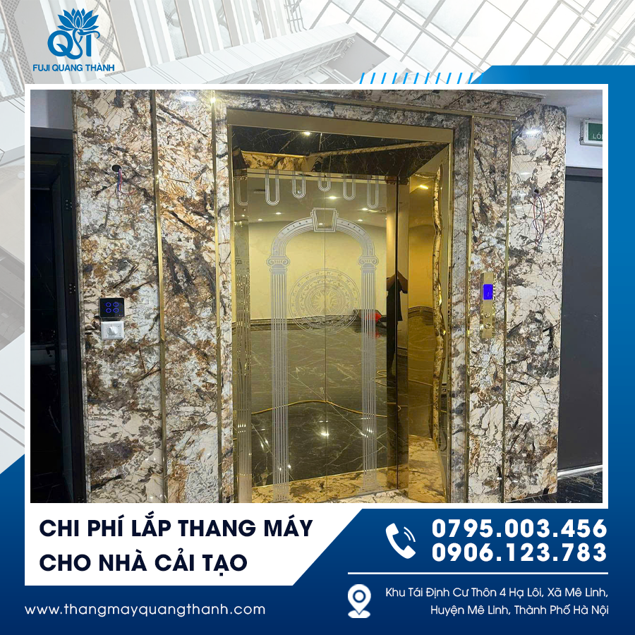 Thang máy trong nhà cải tạo đảm bảo không ảnh hưởng kết cấu và an toàn.