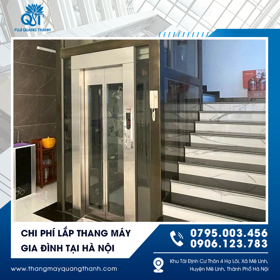 Giá lắp đặt phụ thuộc tải trọng, kích thước hố thang và cấu hình thiết bị