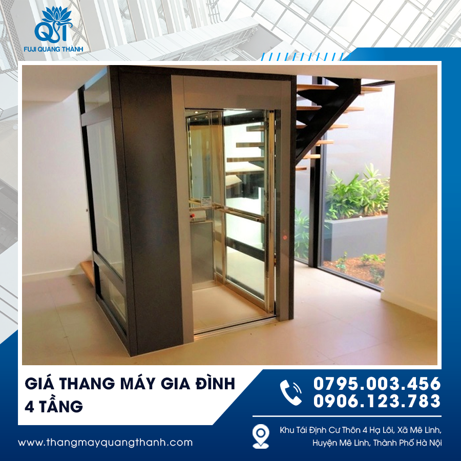 Lắp đặt thang máy gia đình 4 tầng tại Hà Nội