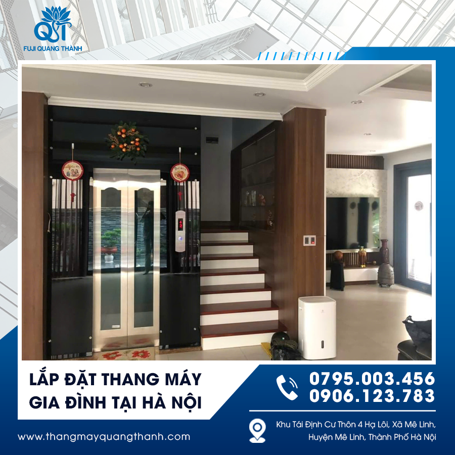 Thang máy gia đình tối ưu không gian, phù hợp thiết kế nhà phố