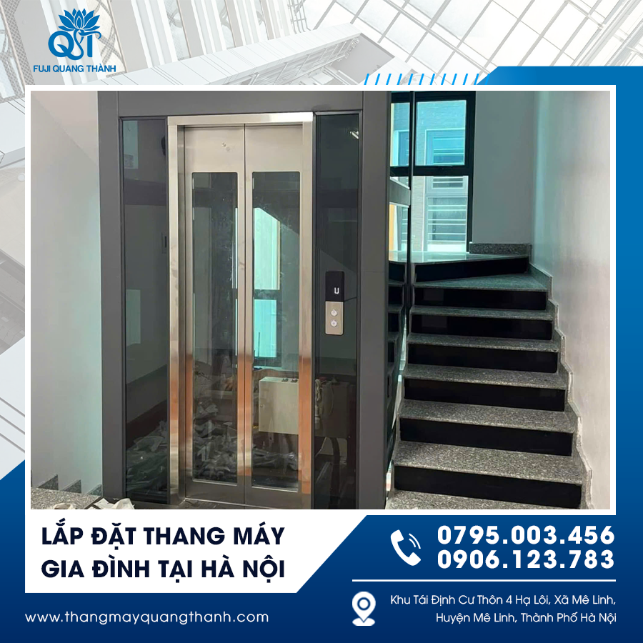 Lắp đặt thang máy gia đình tại Hà Nội cho nhà phố 4 tầng