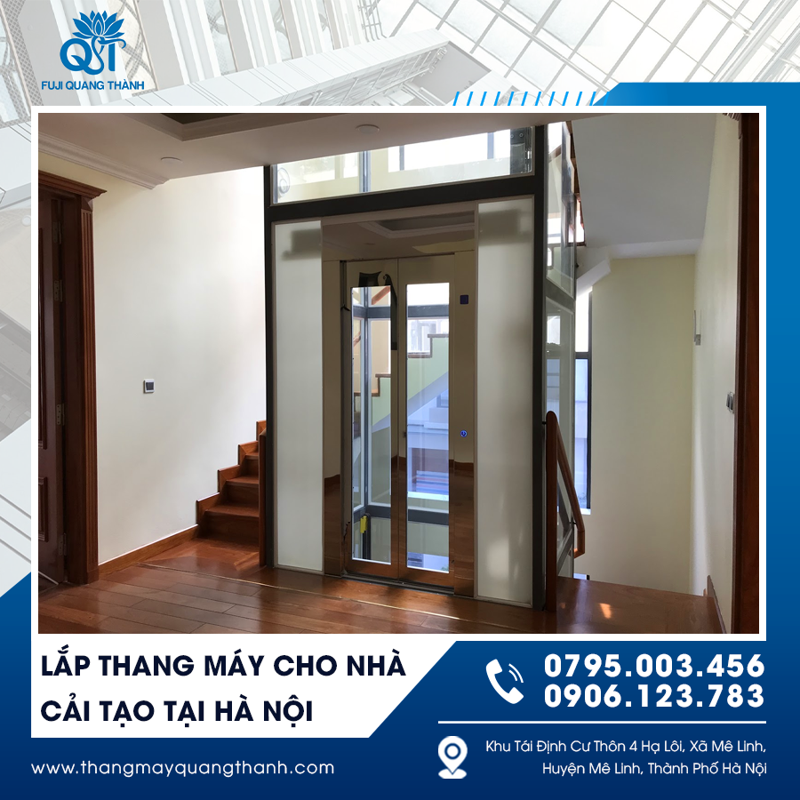 Lắp đặt thang máy gia đình trong nhà cải tạo tại Hà Nội