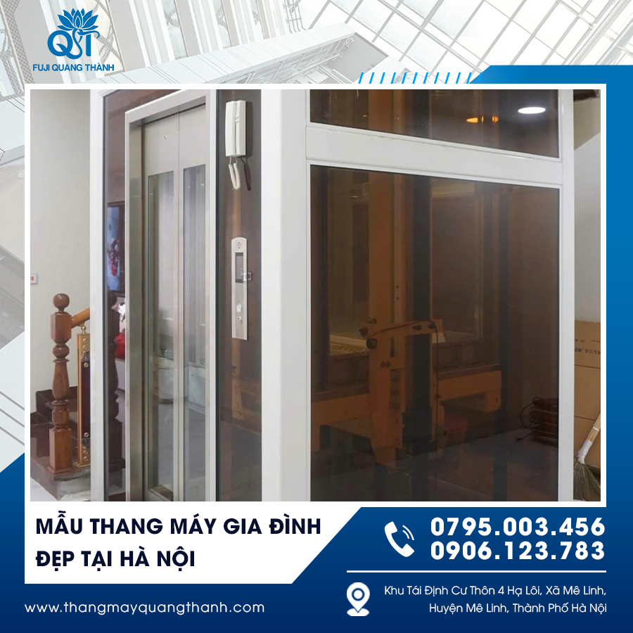 Thang máy gia đình hiện đại, tối ưu không gian và mang lại thẩm mỹ cao cho nhà phố.