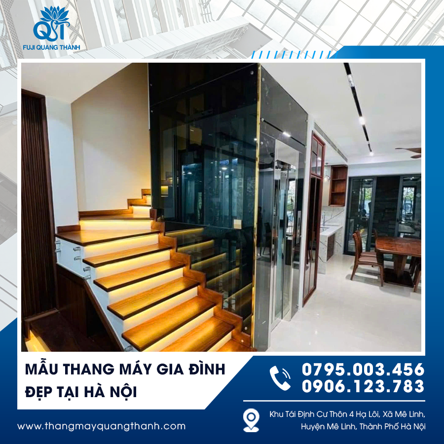 Mẫu thang máy gia đình đẹp tại Hà Nội cho nhà phố