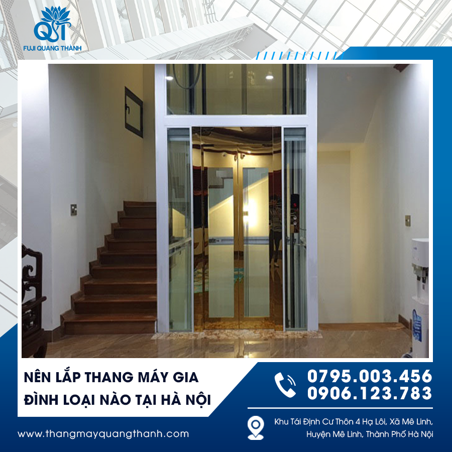 Thang máy gia đình hiện đại lắp đặt tại Hà Nội