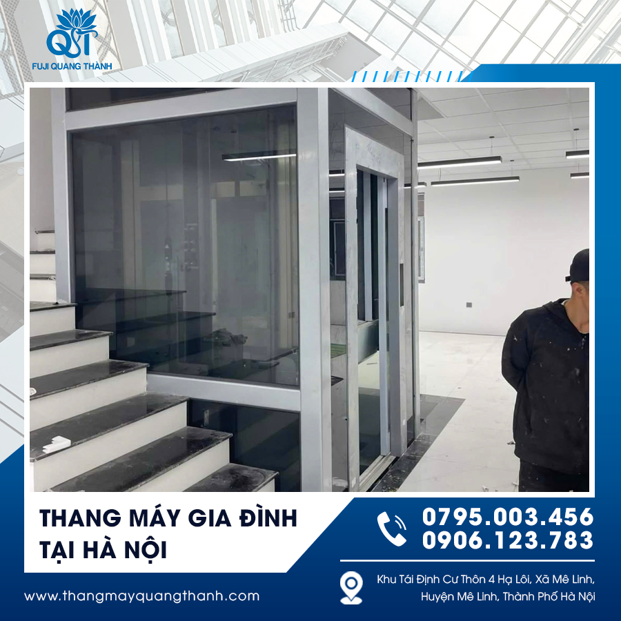 Thang máy kính gia đình tại Hà Nội sang trọng