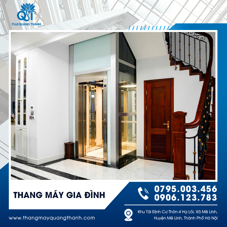 Lắp đặt thang máy gia đình trong nhà 5 tầng