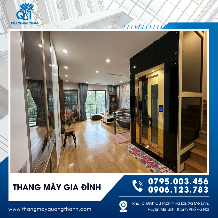 Thang máy gia đình thiết kế nhỏ gọn cho nhà phố