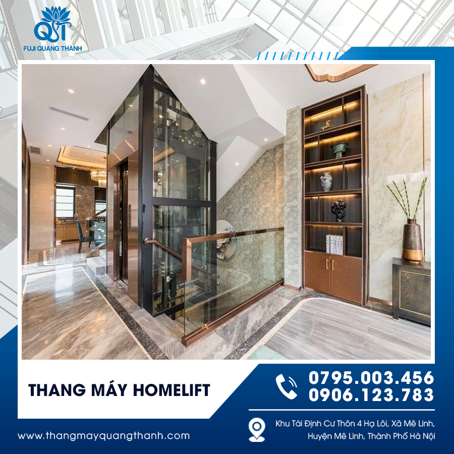 Thang máy Homelift thiết kế nhỏ gọn, tiết kiệm diện tích